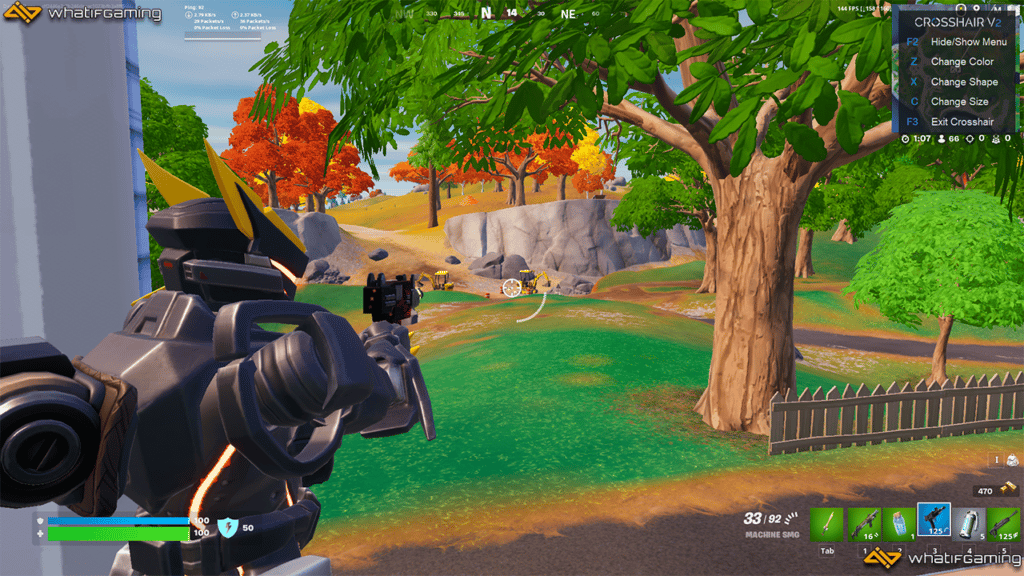 Using Crosshair V2 in Fortnite.