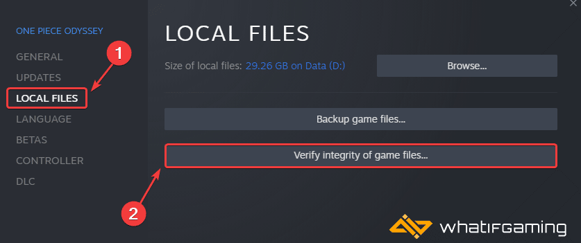 Properties > Local Files > Verify integrity of game files