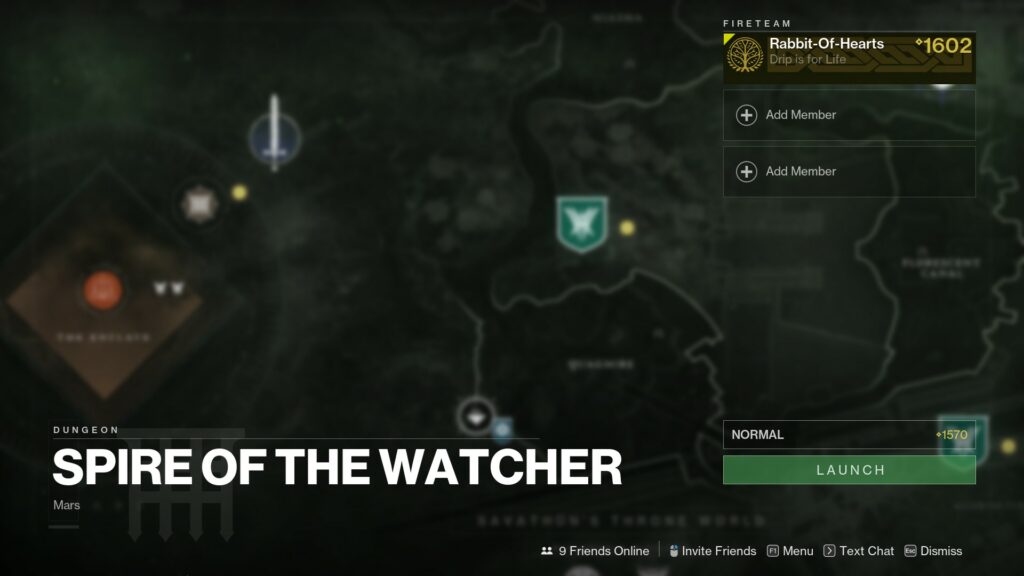 Destiny 2 Spire of the Watcher node in Destinations map.