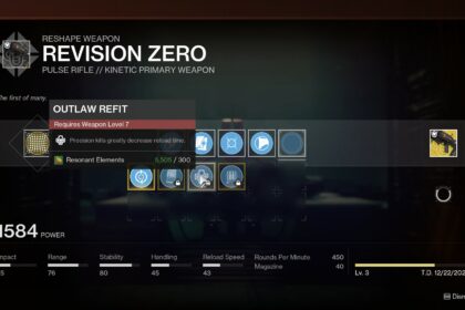 Destiny 2 Outlaw Refit quest - Should You Choose to Accept it Part 3. Revision Zero in inventory.