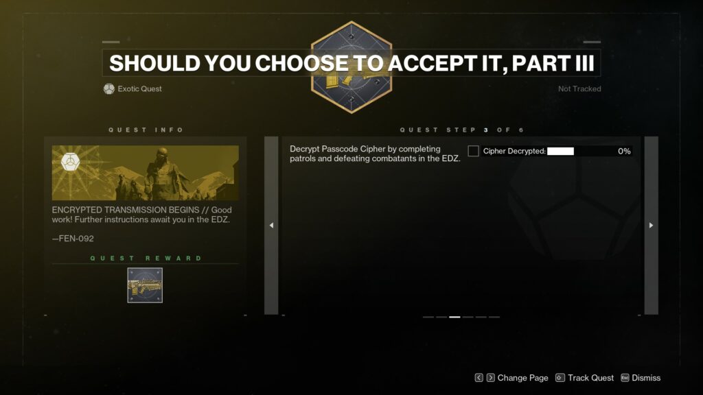Destiny 2 Outlaw Refit quest - Should You Choose to Accept it Part 3 step 3.