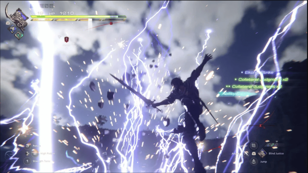 Image shows the lightning ability in game