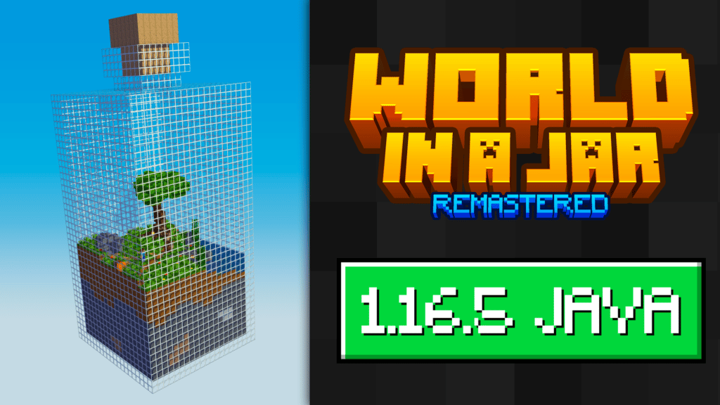 a header image showing a minecraft biomes in a giant jar