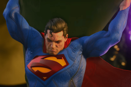 Image shows superman lifting heavy weight