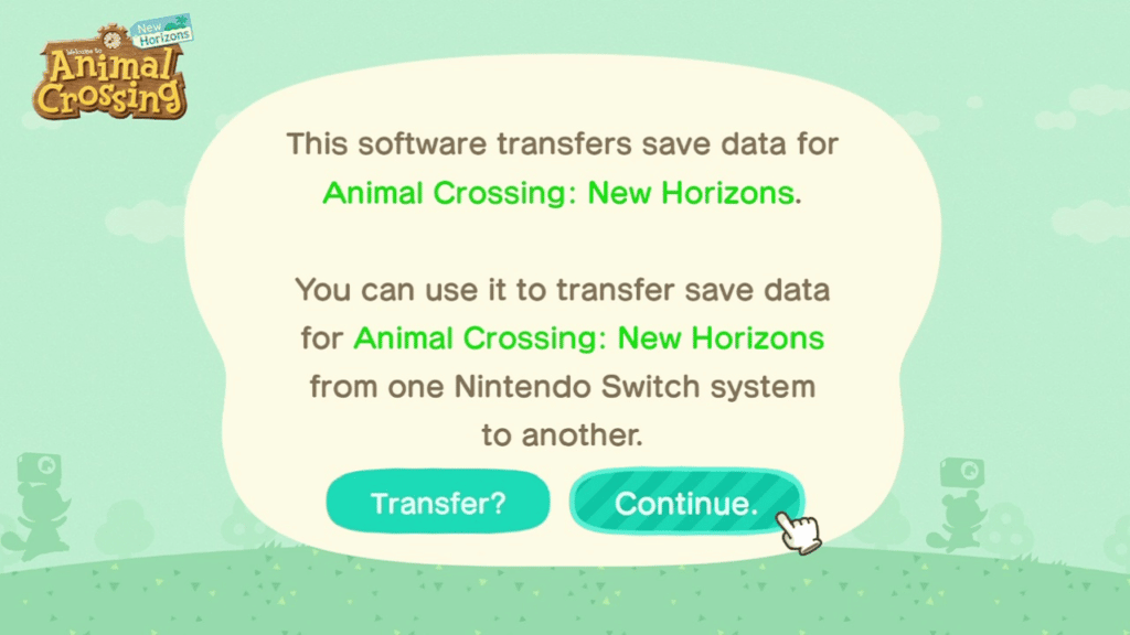 How to transfer data in Animal Crossing