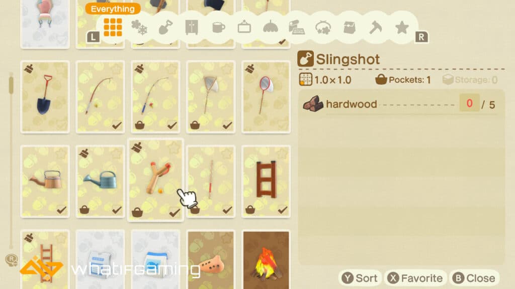 Animal crossing new store horizons slingshot