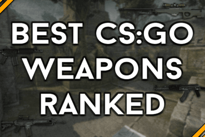 Best CS:GO weapons ranked title card.
