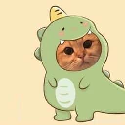Cat dressed up as a green dinosaur