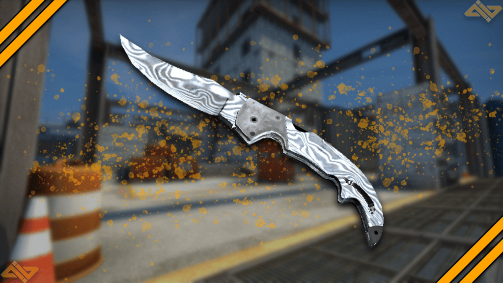 A photo of the Falchion Knife Damascus Steel CS:GO knife skin.