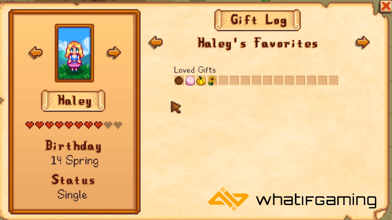 Haley Stardew Valley Gift Log