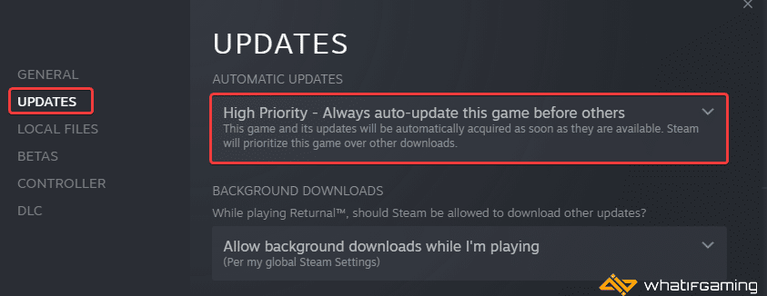 High Priority Updates