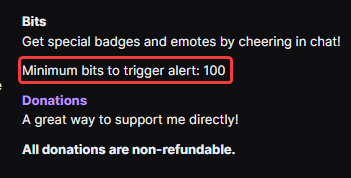 The minimum amount of bits required to trigger an alert