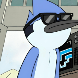 Mordecai from the Regular Show matching PFP