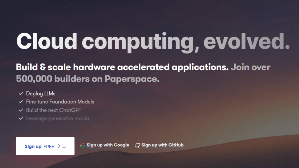 Paperspace is a cloud machine that you can rent on an hourly or monthly basis.