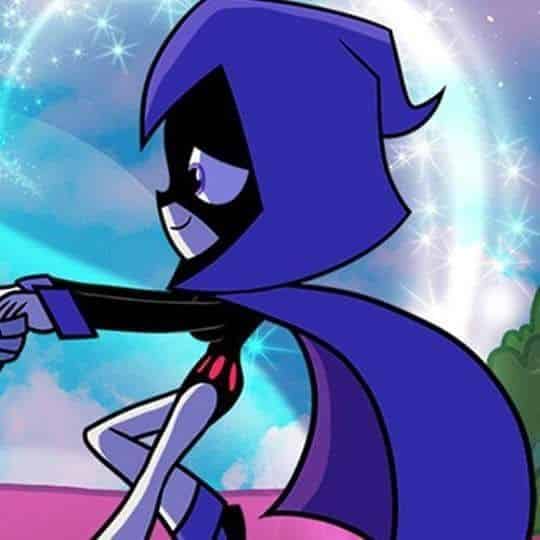 Raven holding hands with Beast Boy from Teen Titans Go