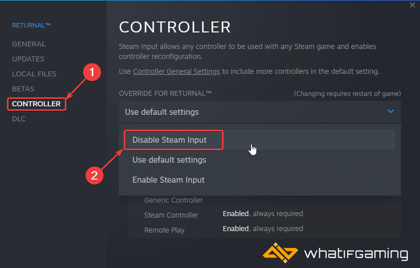 Steam Library > Returnal > Properties > Controller > Disable Steam Input. This should fix most of the Returnal PC controller issues.