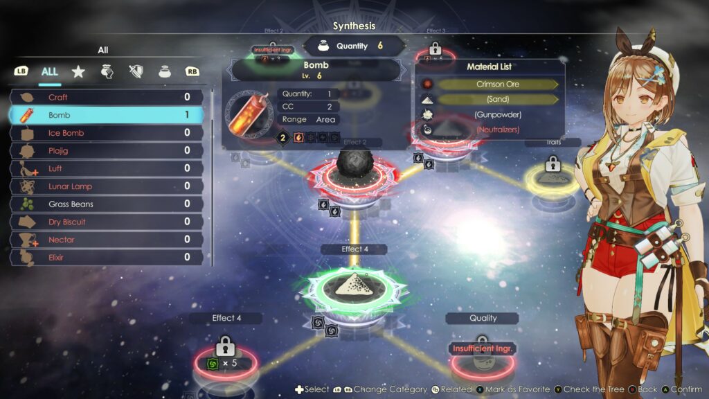 Synthesis Menu Screenshot