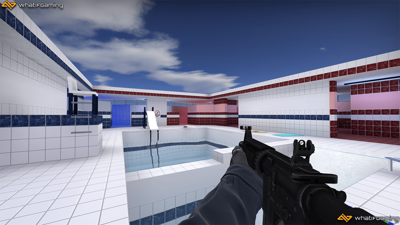 A photo of the fy_poolparty 1v1 CS:GO map.