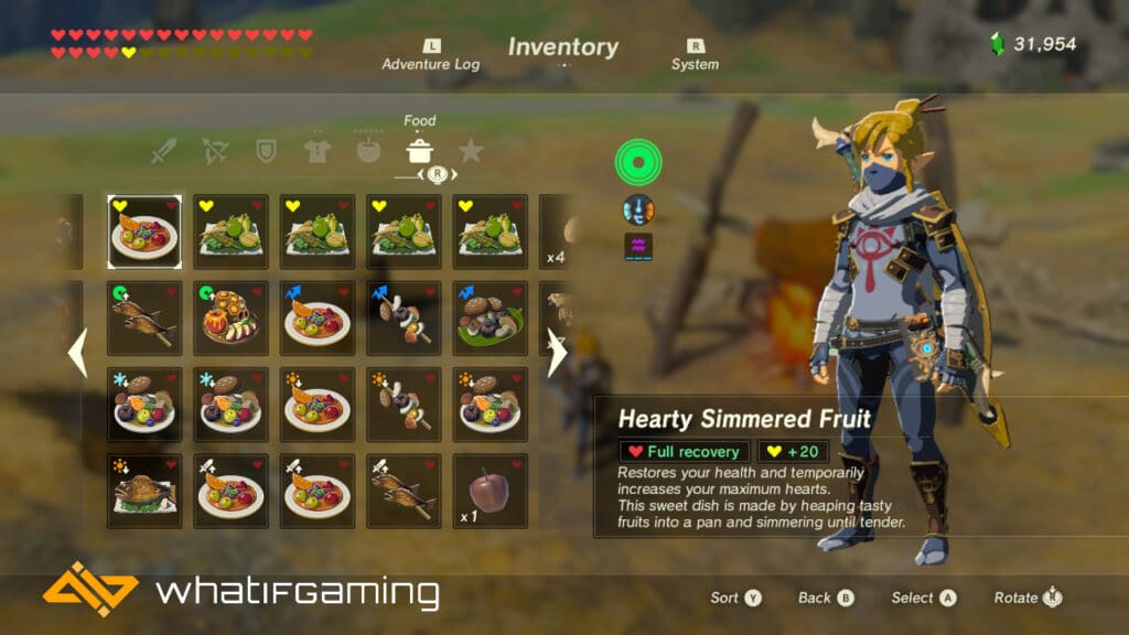 A selection of some good food recipes in Breath of the Wild. 