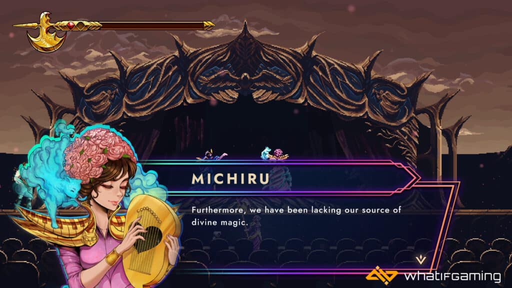 Michiru makes a special appearance in the theatre.