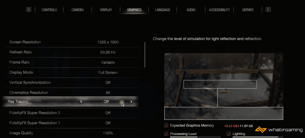 Disable Ray-Tracing in Resident Evil 4 Remake