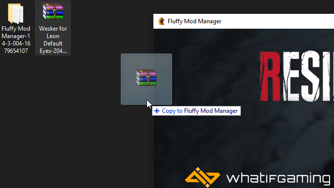 Drag the zip file into the Mod Manager