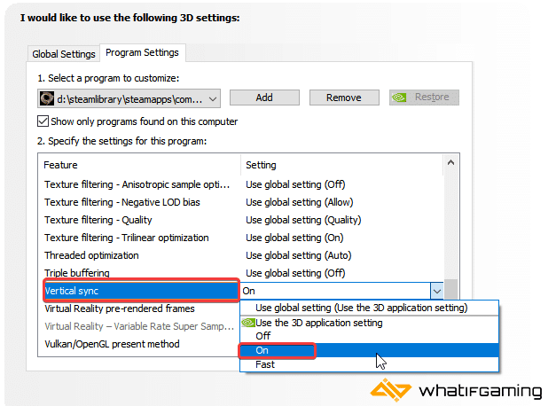 Vertical sync in NVIDIA Control Panel