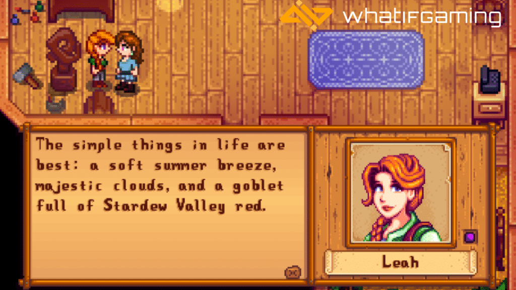 Leah's 8-Heart Dialogue in Stardew Valley