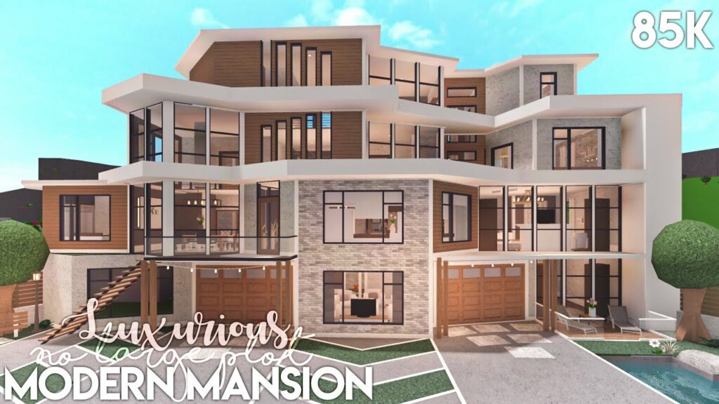 Image has a huge mansion with multiple floors