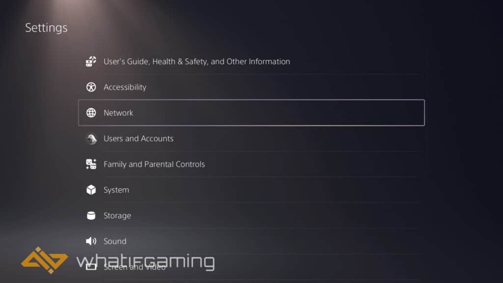 Image shows Network settings on PS5 - best dns settings on PS5