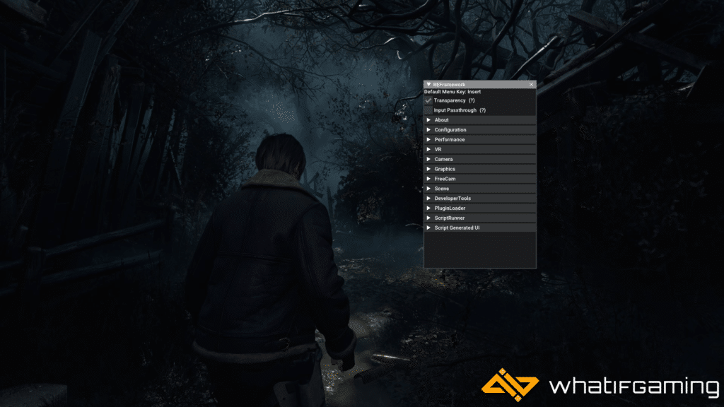 REFramework Toolbar in Resident Evil 4 Remake