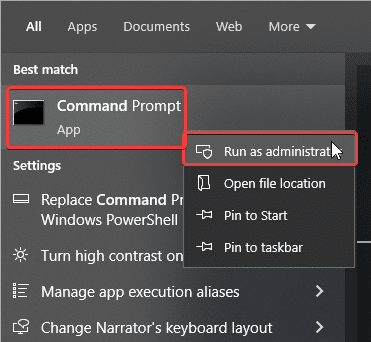 Windows Search > Command Prompt > Run as administrator