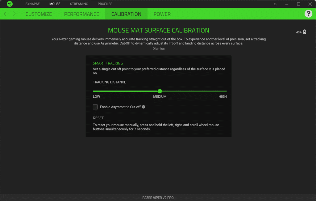 Razer Synapse tracking calibration