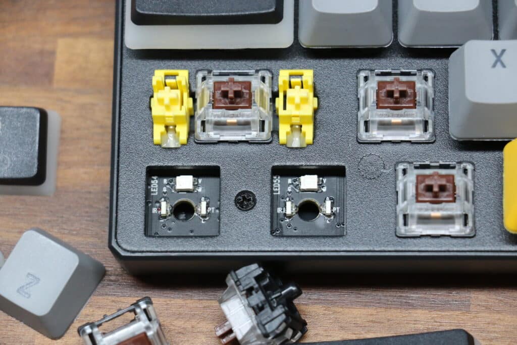 Tezarre TK63 Switches Removed Close up