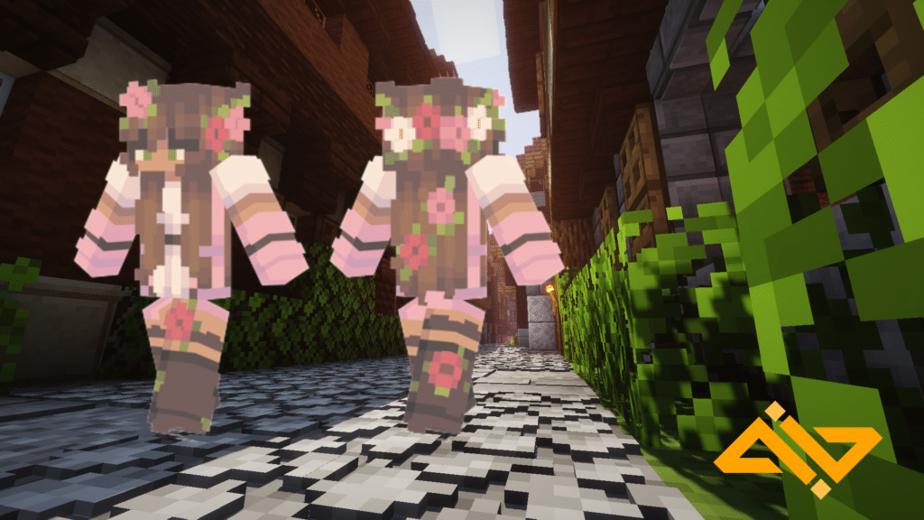 Květinová dívka Minecraft Skin