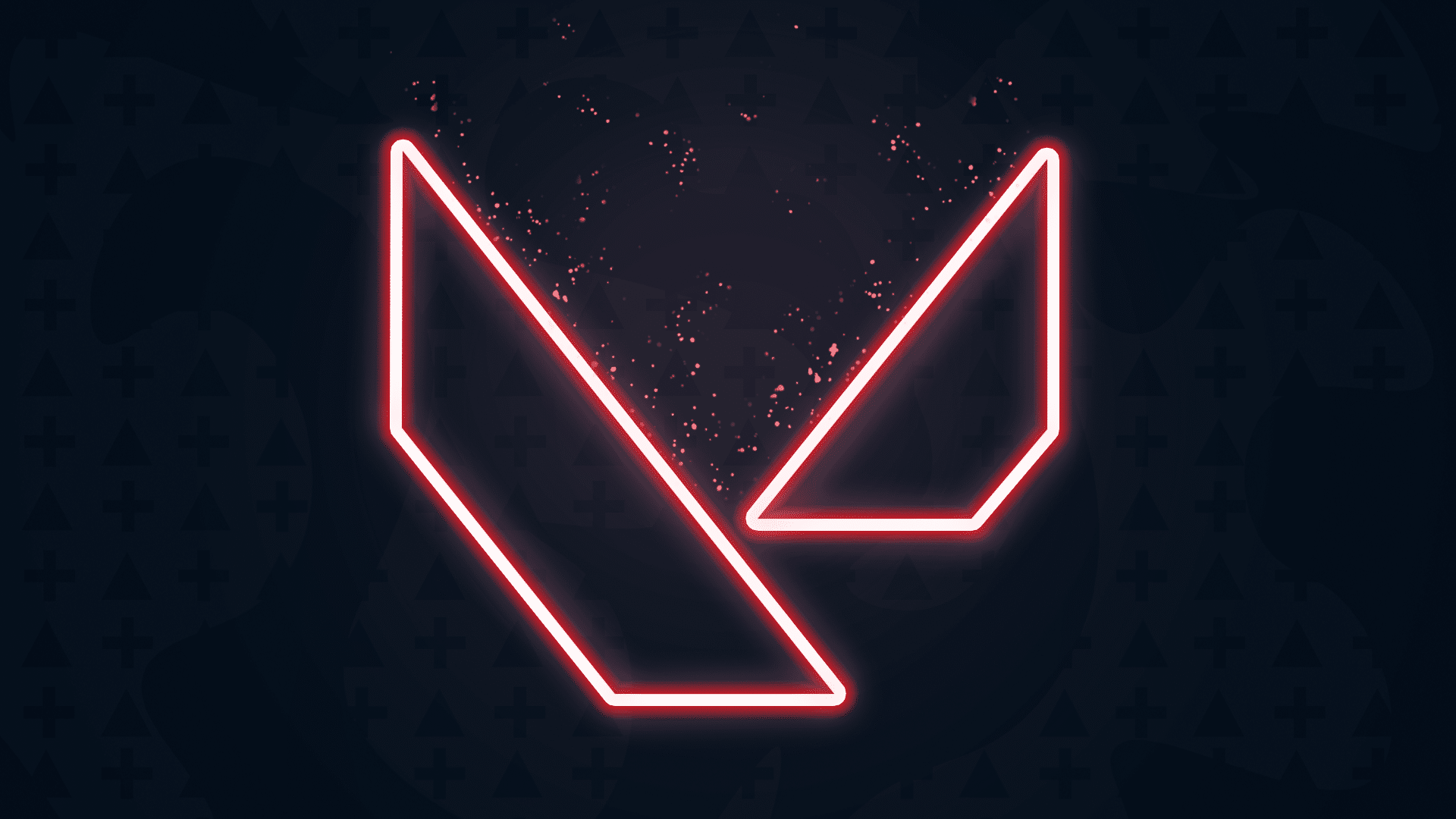 Valorant wallpaper Image by N/A – The Valorant logo with a red glowstick-like look.