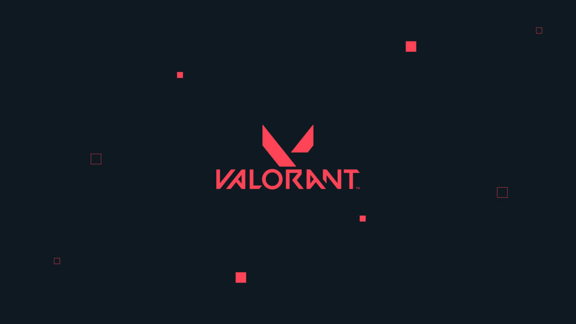 Image by N/A – The plain Valorant logo over a black background with some red cubes.
