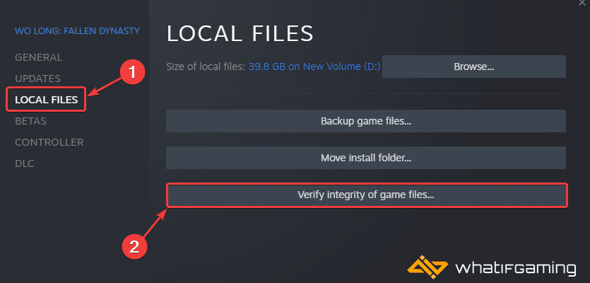 Properties > Local Files > Verify integrity of game files