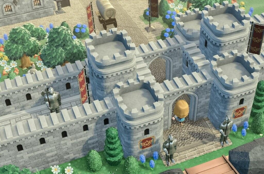 A castle gate island entrance idea.  