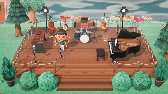 A music area in Animal Crossing. 