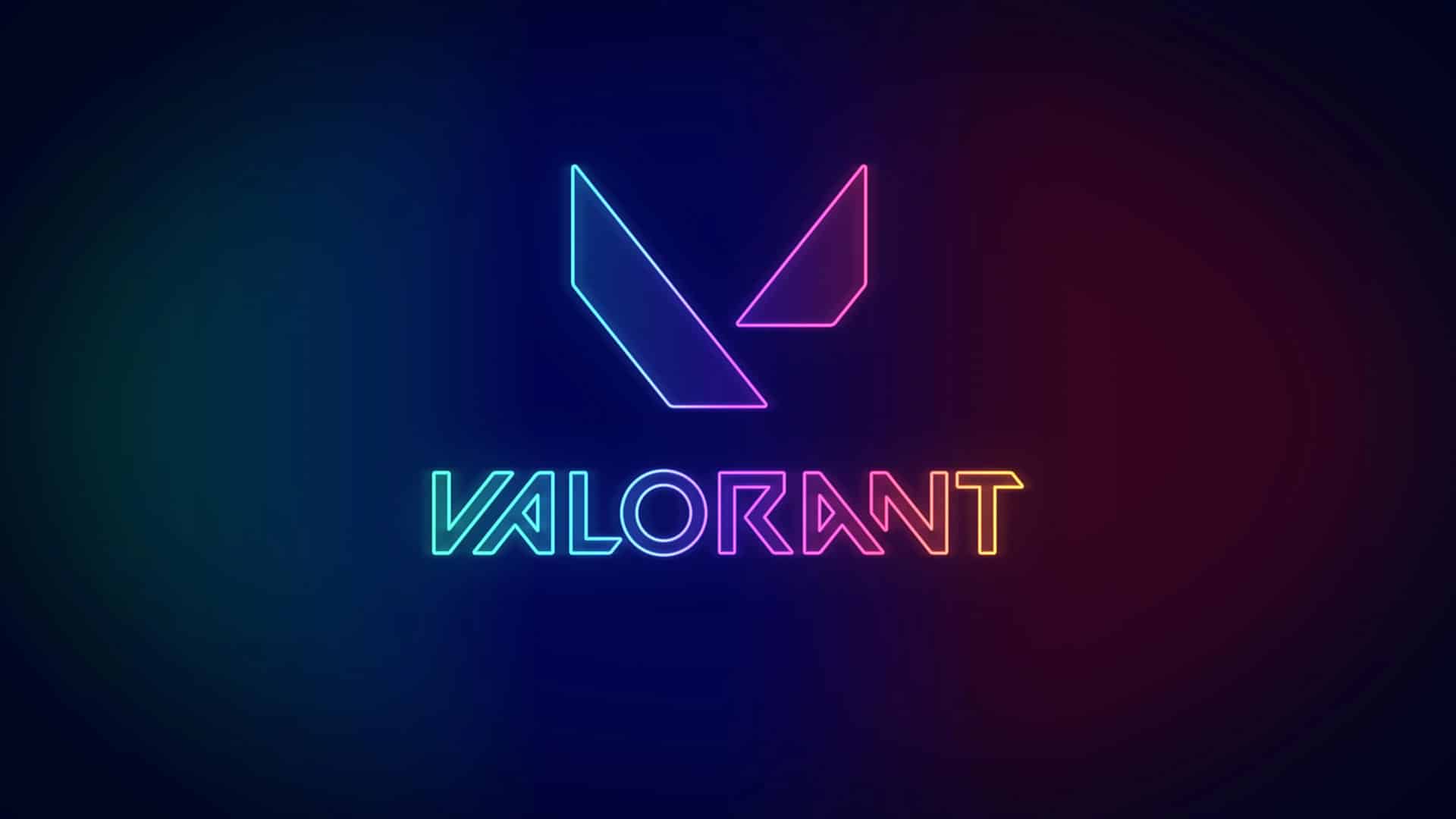Valorant wallpaper Image by techguur – The Valorant logo depicted as a neon-like sign.