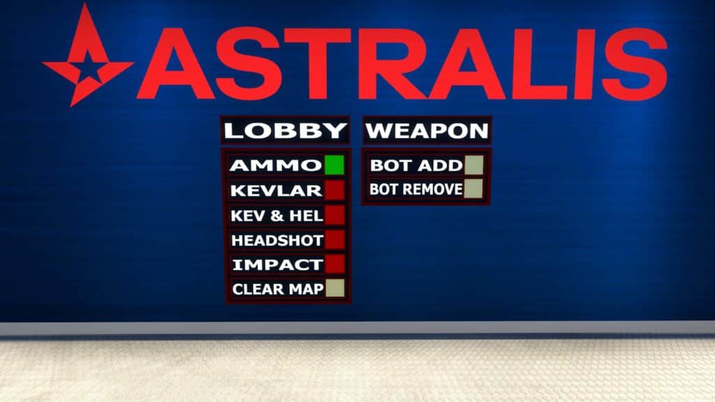 A photo of the settings for Astralis CS:GO Aim Training.