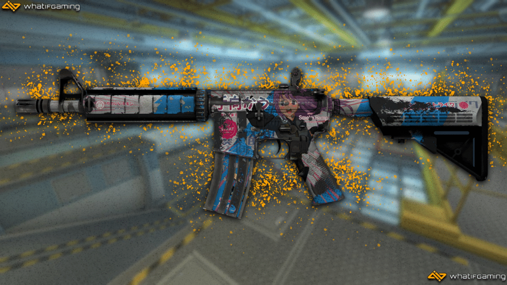 A photo of a Battle-Scarred M4A4 Temukau skin.