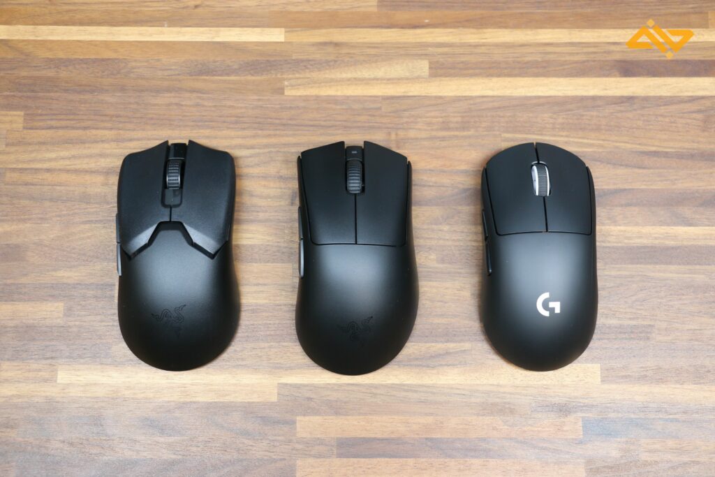 Deathadder V3 beside the Viper V2 and G Pro X Superlight.