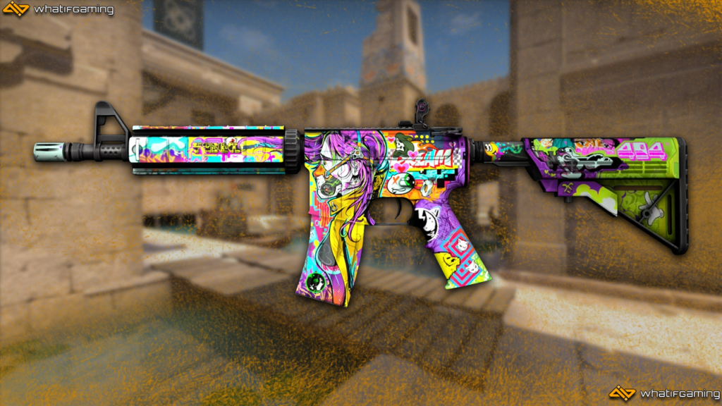 A photo of the CS:GO M4A4 skin In Living Color.