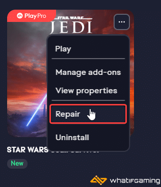 Repair in EA App