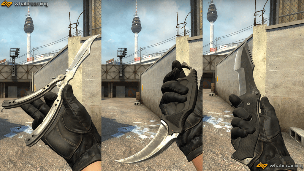 Using codes to try out different CSGO knives.