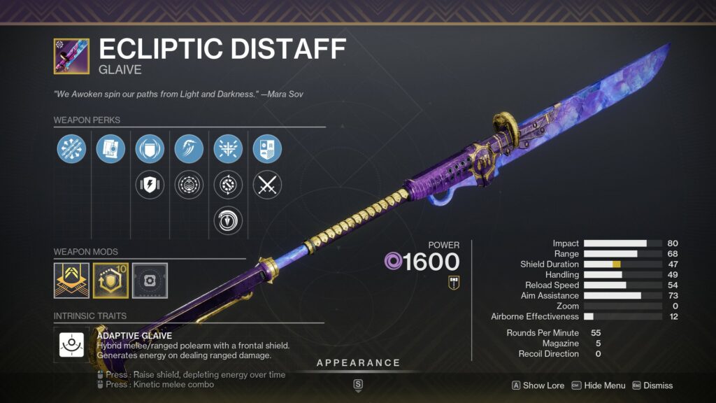 Ecliptic Distaff