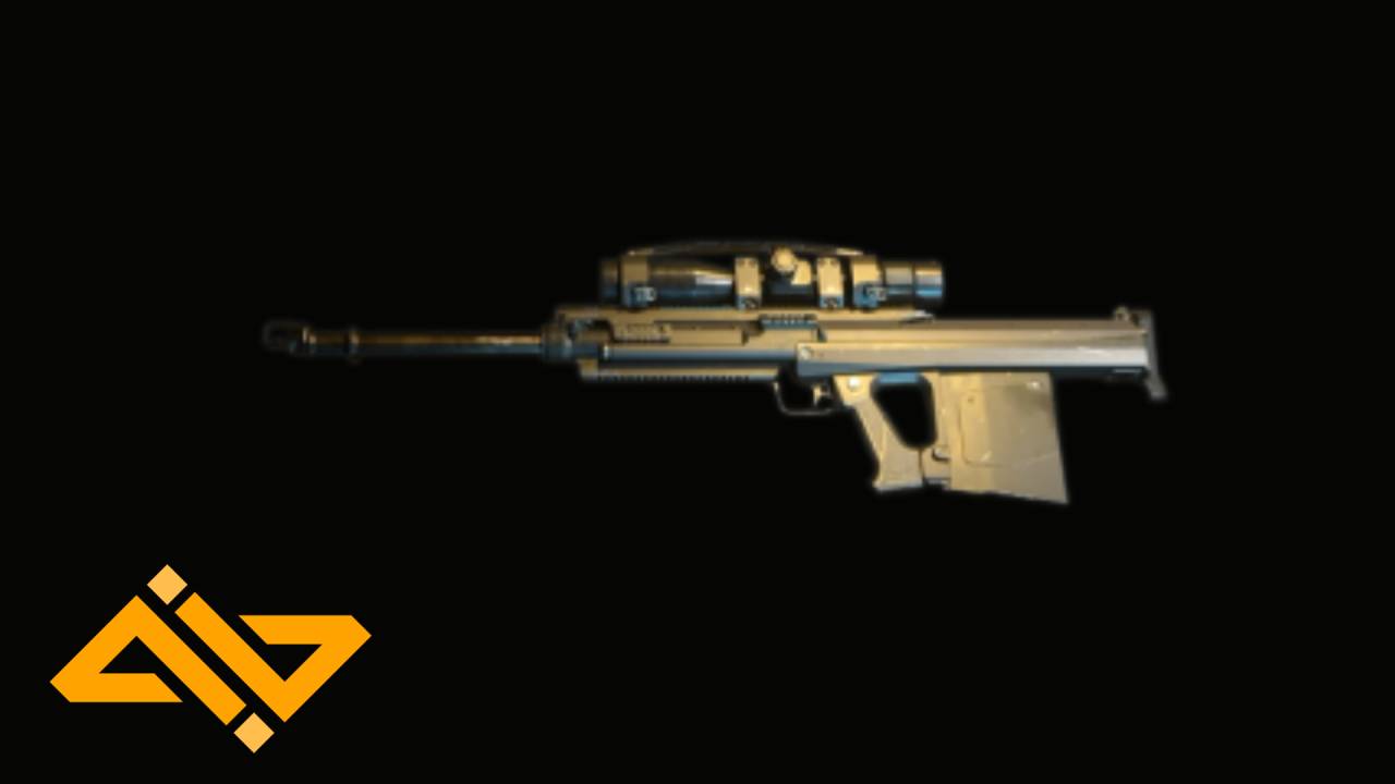 Signal 50 Sniper Rifle from Modern Warfare 2/Warzone 2.0 with WhatIfGaming Logo