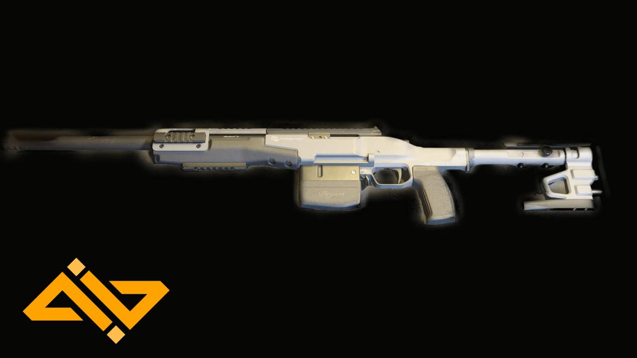 SA-B 50 Sniper Rifle from Modern Warfare 2/Warzone 2.0 with WhatIfGaming Logo